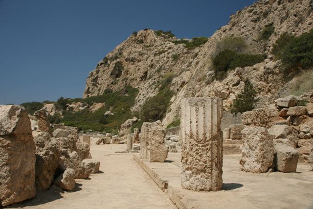 Ancient Heraion - Stoa view towards the temple of Hera Akraia